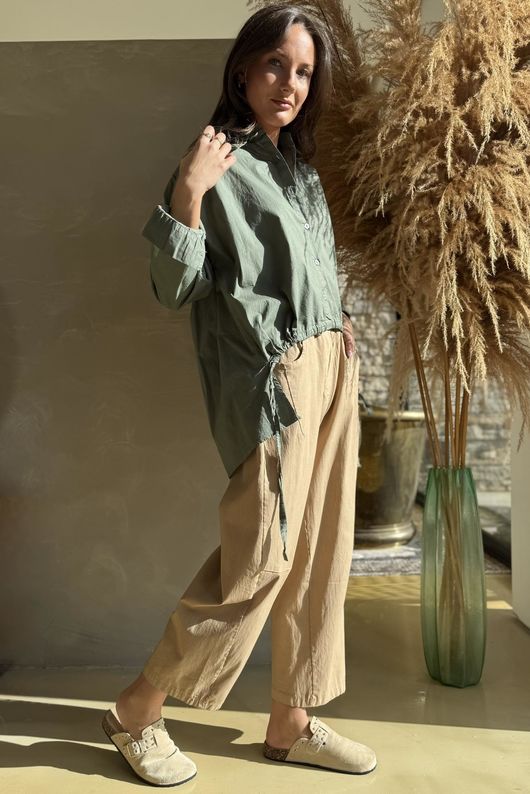 Paloma French Tuck Shirt Soft Khaki